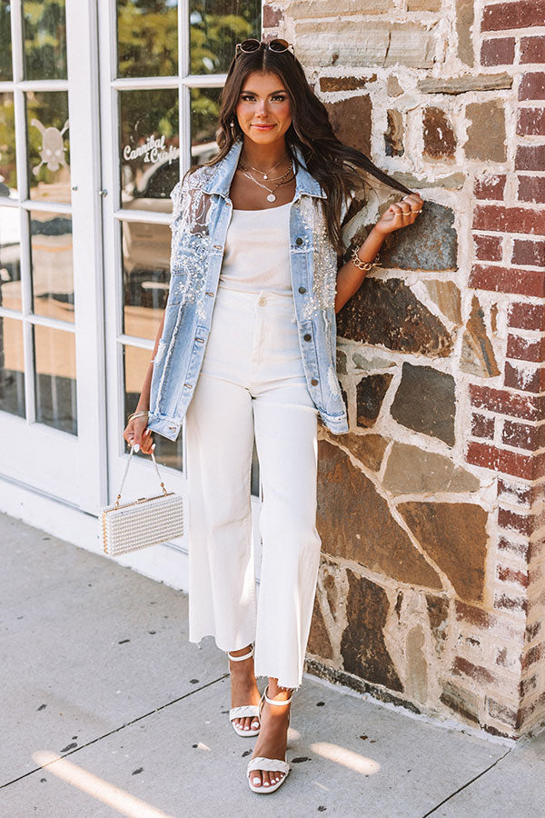 Shimmer So Stunning Embellished Denim Vest Image - 2