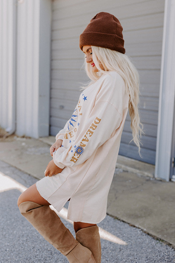 Mystical Dreamer Graphic T-Shirt Dress Image - 3