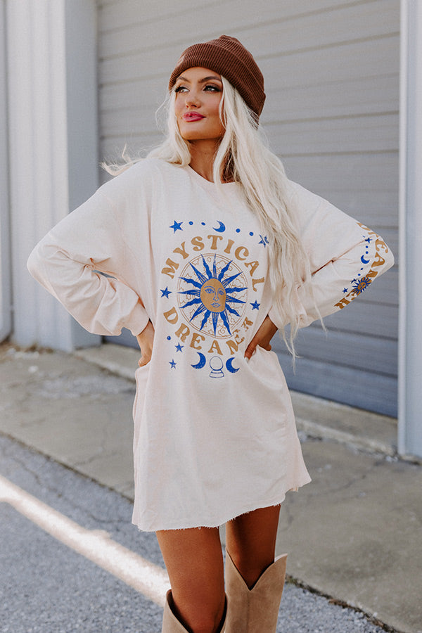 Mystical Dreamer Graphic T-Shirt Dress Image - 2