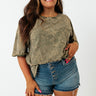 Lucky Break Mineral Wash Shift Tee In Olive Curves Image - 1