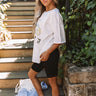 Up At Dawn High Waist Ribbed Biker Shorts In Black Image - 1