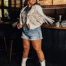 Feeling Grand Faux Suede Fringe Jacket In Stone Curves Image - 1
