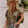 Brunchin' Babe Babydoll Top In Army Green Image - 1