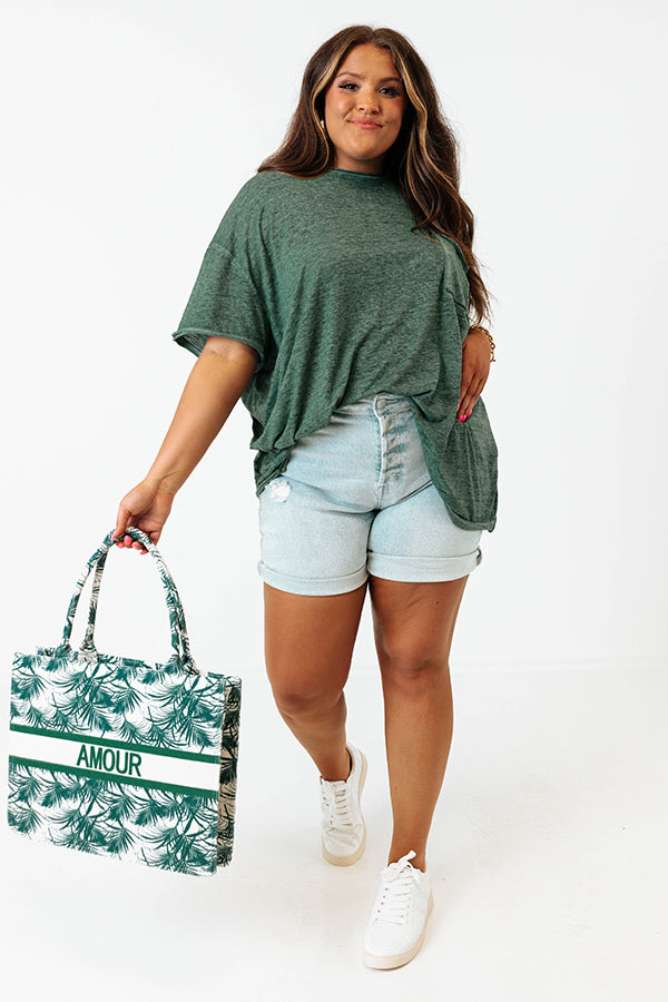 In This Together Shift Tee In Hunter Green Curves Image - 2