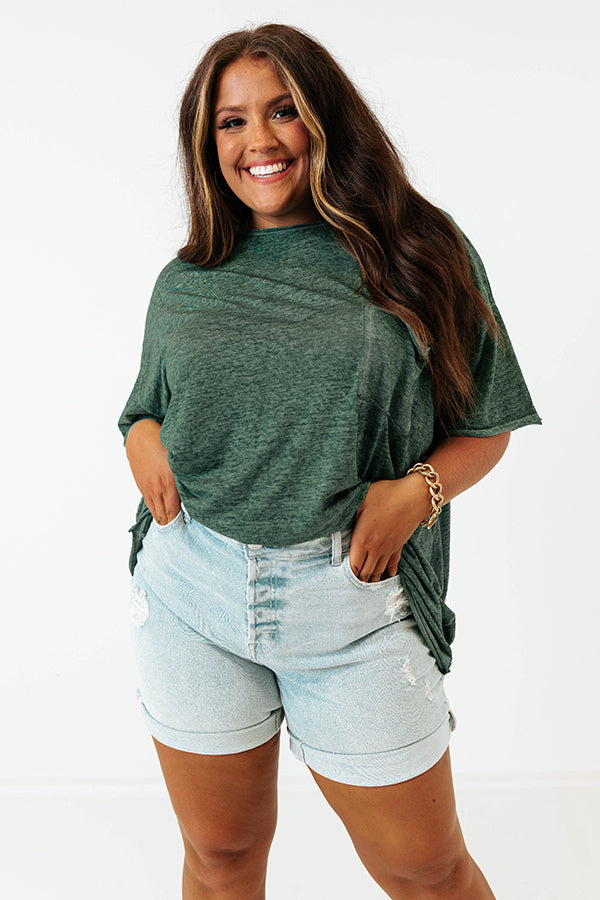 In This Together Shift Tee In Hunter Green Curves Image - 1