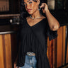 Brunchin' Babe Babydoll Top In Black Image - 1