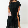 Ticket To Love Pleated Maxi In Black Curves Image - 1
