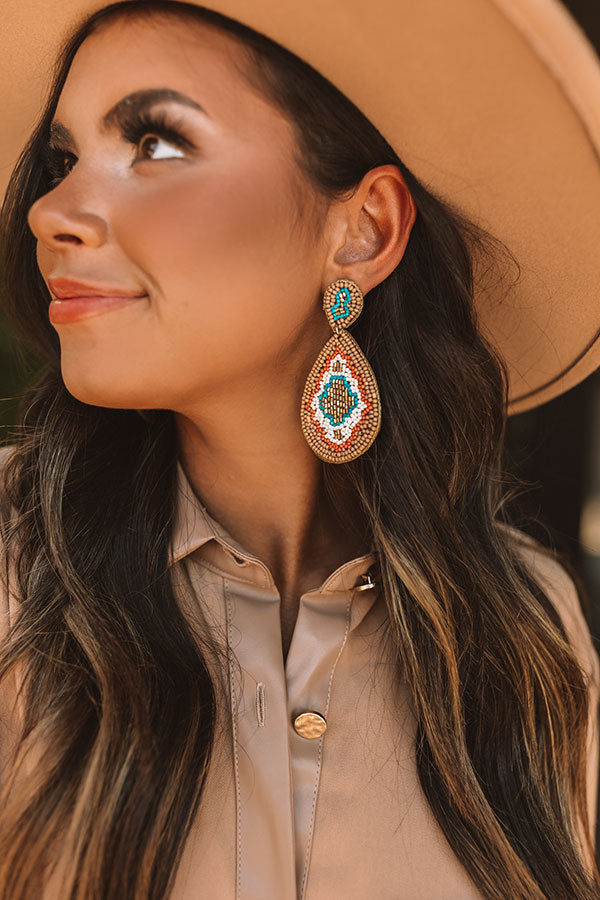 Tuscan Trail Beaded Earrings In Iced Latte Image - 2
