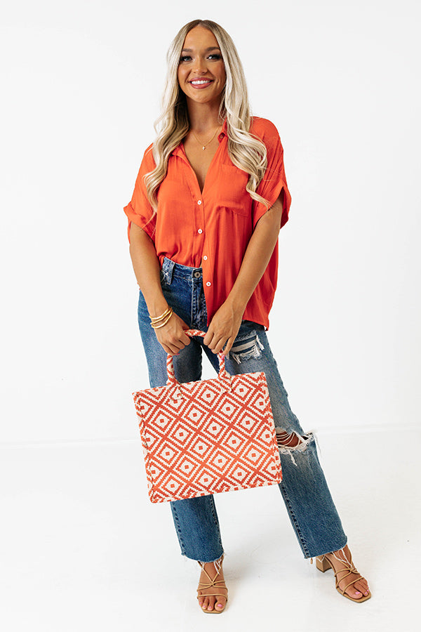 Name Of The Game Shift Top In Tangerine Image - 4