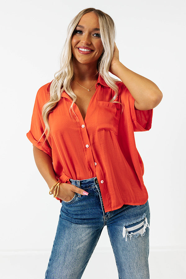 Name Of The Game Shift Top In Tangerine Image - 5