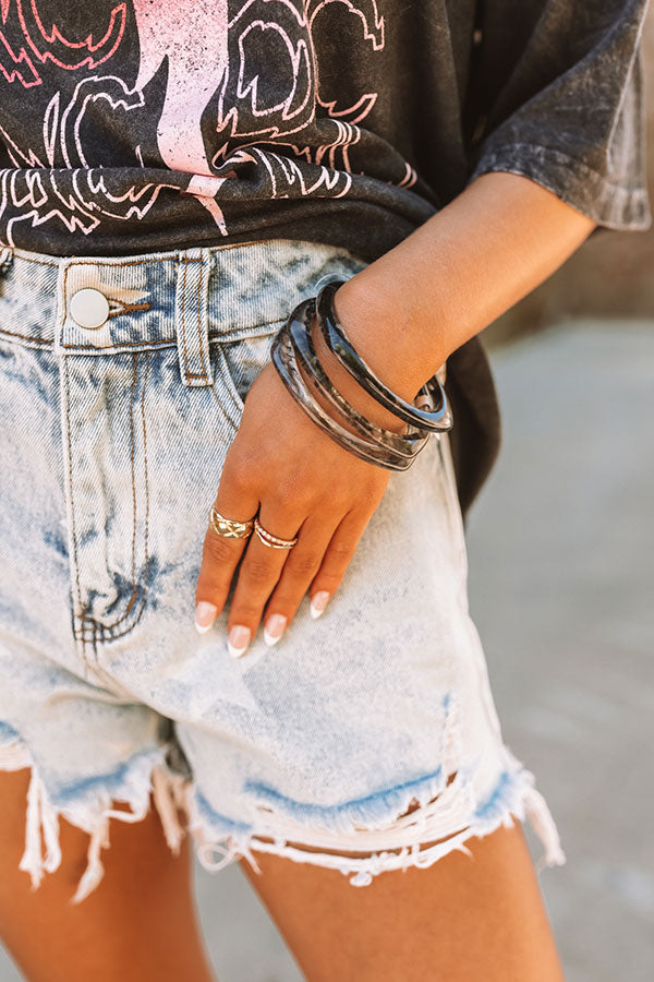 Everyday Excitement Bangle Bracelet Set In Black