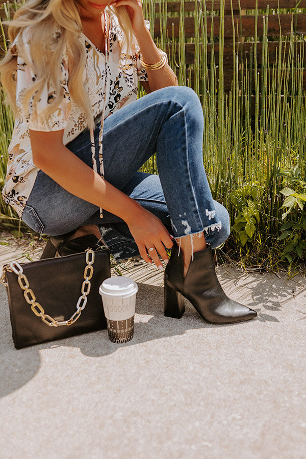 The Sibyl Faux Leather Bootie In Black