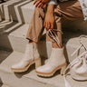 The Lennora Faux Leather Bootie In Light Beige Image - 1
