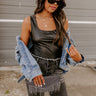 The Gene Faux Leather Bodysuit In Black Image - 1
