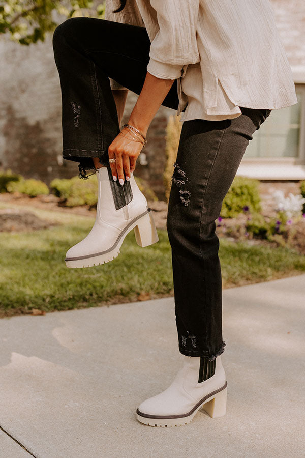 The Lennora Faux Leather Bootie In 2-Tone Black Image - 1