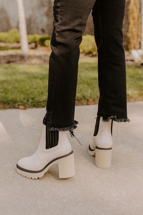 The Lennora Faux Leather Bootie In 2-Tone Black Image - 3