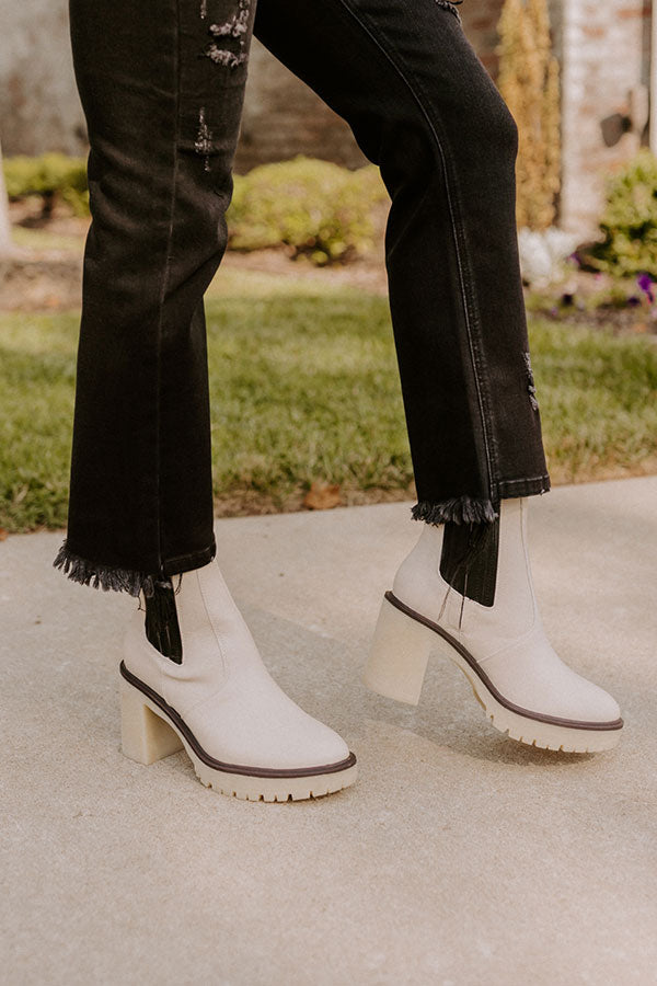 The Lennora Faux Leather Bootie In 2-Tone Black Image - 5