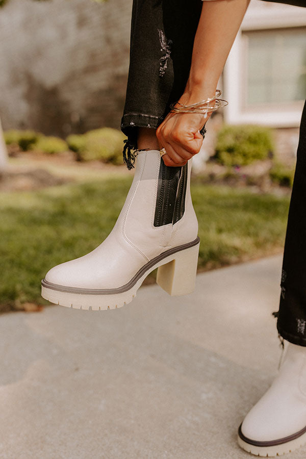 The Lennora Faux Leather Bootie In 2-Tone Black Image - 4