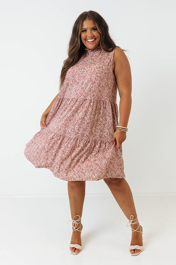 Lifelong Memories Floral Shift Dress In Vineyard Grape Curves Image - 1