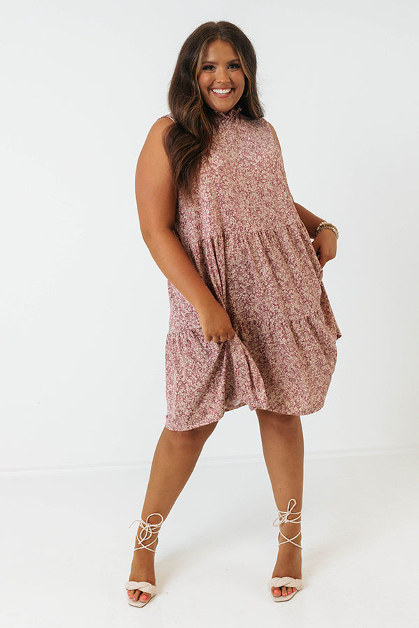 Lifelong Memories Floral Shift Dress In Vineyard Grape Curves Image - 3