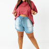 In This Together Shift Tee In Wine Curves Image - 1