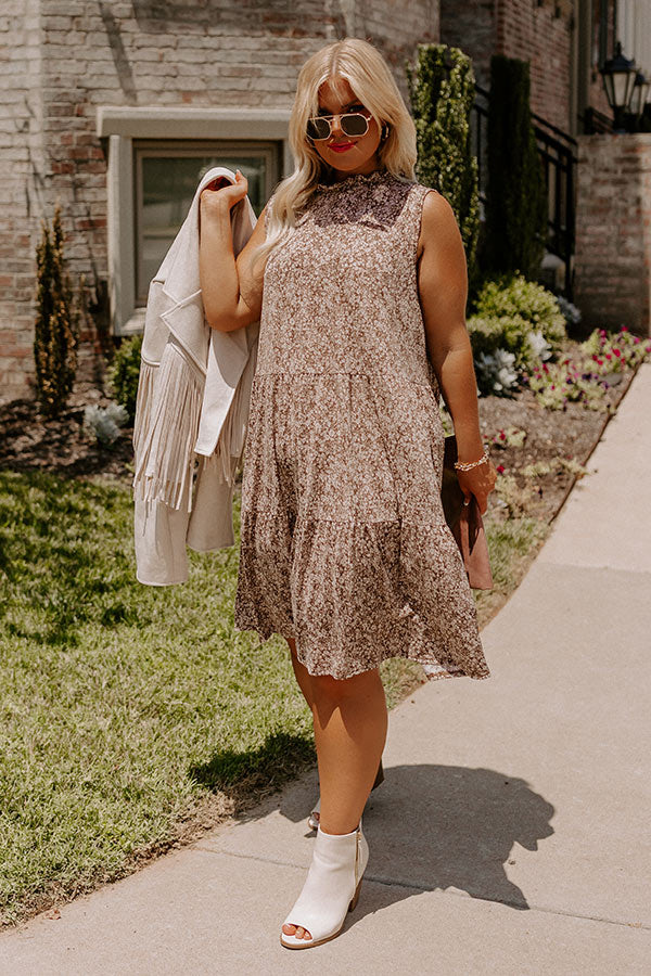 Lifelong Memories Floral Shift Dress In Chestnut Curves Image - 1