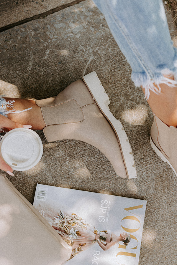 The Jaxon Faux Leather Boot In Warm Taupe Image - 3