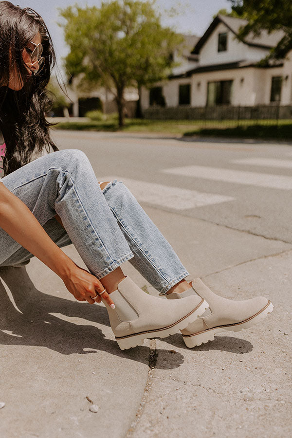 The Jaxon Faux Suede Boot In Stone Image - 1
