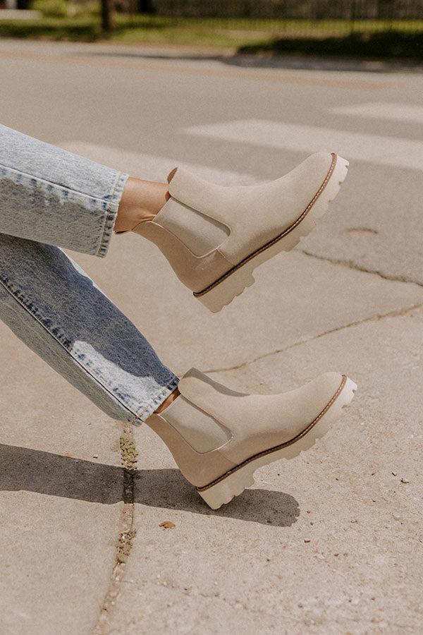 The Jaxon Faux Suede Boot In Stone Image - 2