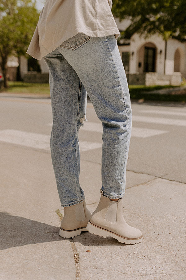 The Jaxon Faux Suede Boot In Stone Image - 3