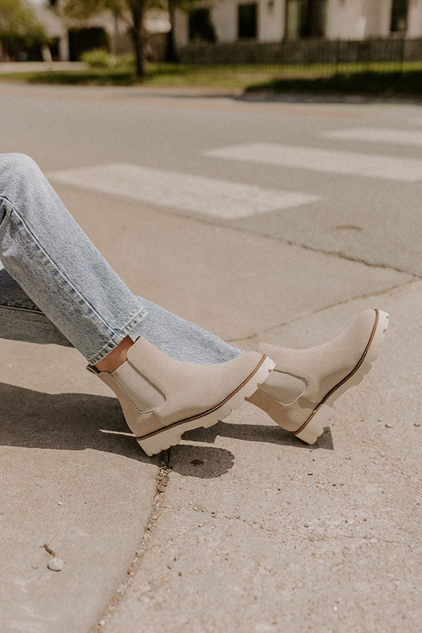 The Jaxon Faux Suede Boot In Stone Image - 4
