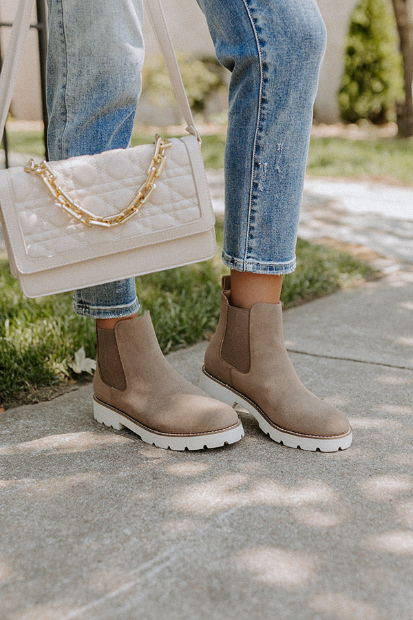 The Jaxon Faux Suede Boot In Taupe Image - 5