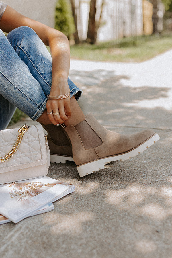 The Jaxon Faux Suede Boot In Taupe Image - 1