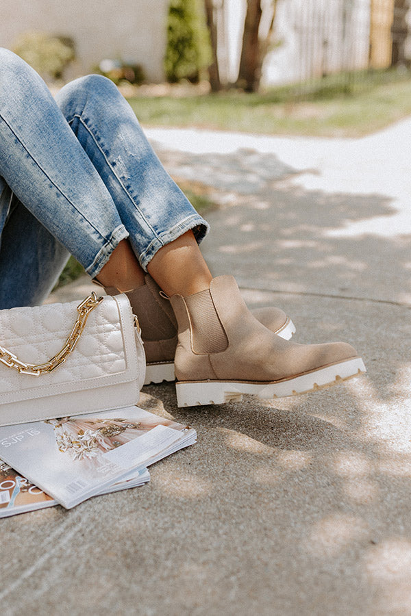 The Jaxon Faux Suede Boot In Taupe Image - 2