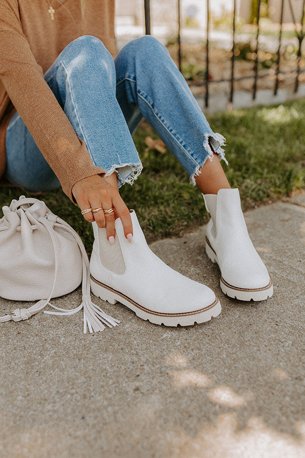 The Jaxon Faux Leather Boot In Ivory Image - 1