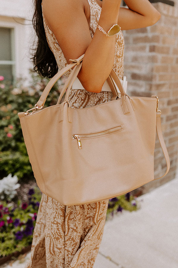Next One Up Faux Leather Tote In Iced Mocha Image - 4