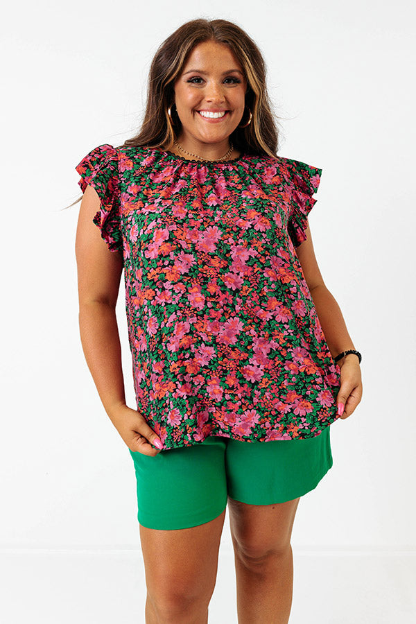 Think Pretty Floral Top Curves Image - 2