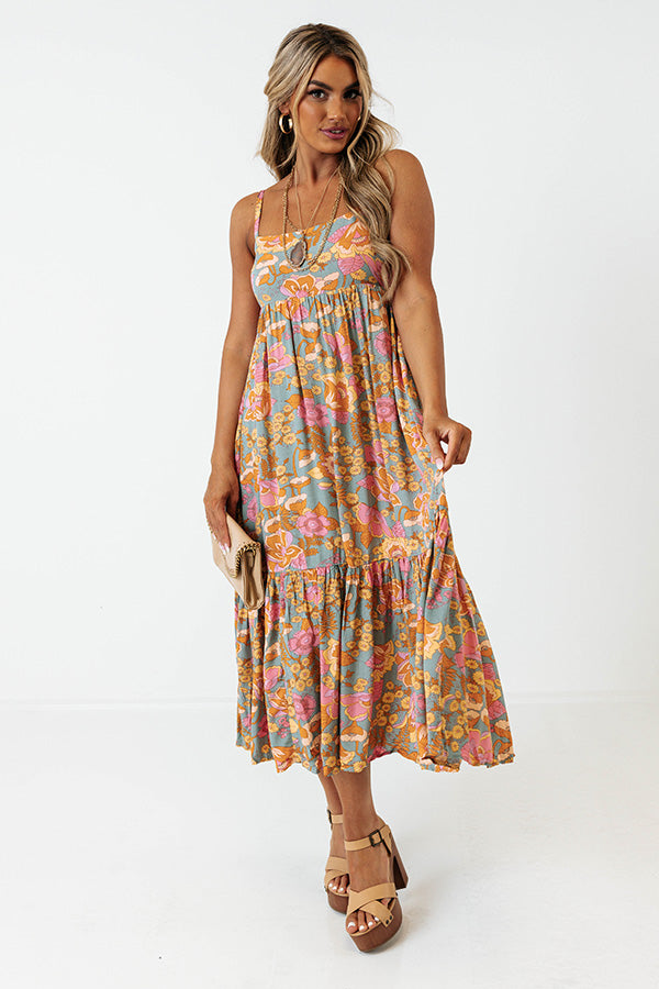 Book The Trip Floral Midi In Pear Image - 1