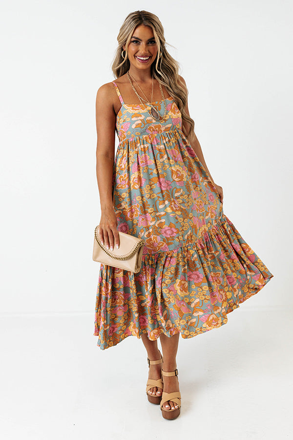 Book The Trip Floral Midi In Pear Image - 2