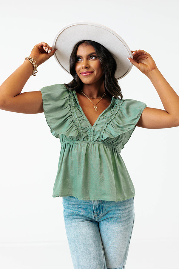 Share The Love Babydoll Top In Pear Image - 3