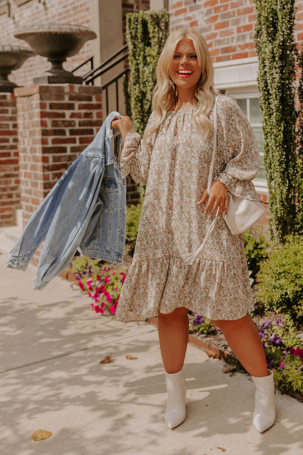 Meant To Be Happy Floral Shift Dress Curves Image - 1