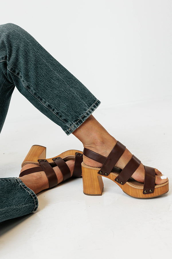 The Arissa Faux Leather Heel In Chestnut Image - 2