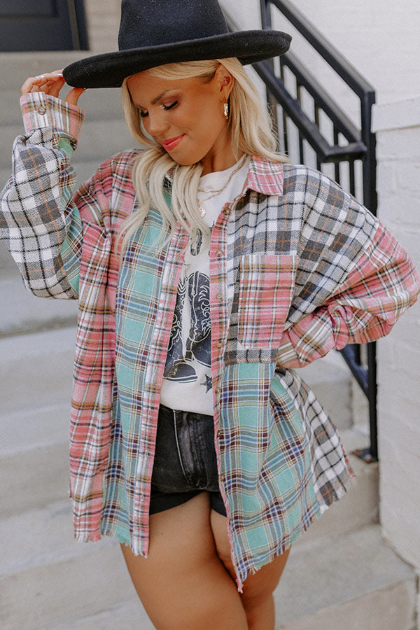 Life Lessons Flannel In Pink Curves Image - 1