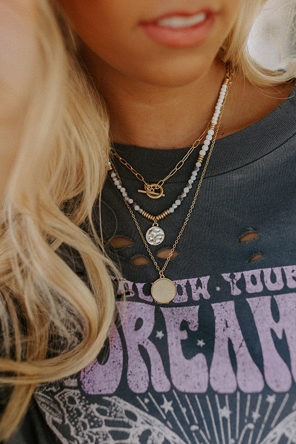 Magnolia Breeze Layered Necklace In White