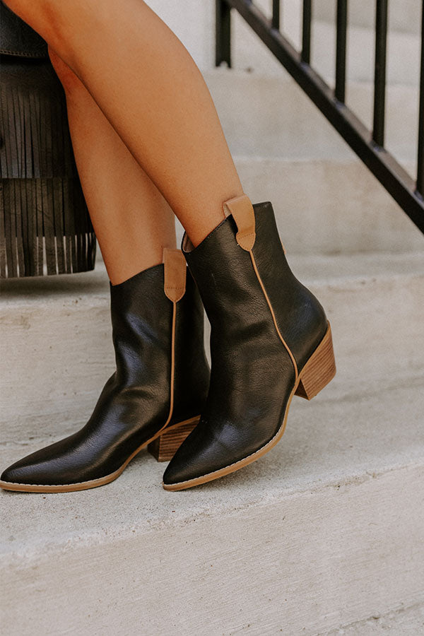 The Stanley Faux Leather Boot In Black Image - 3