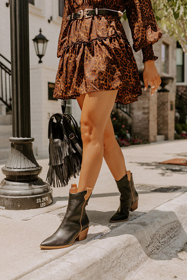 The Stanley Faux Leather Boot In Black Image - 4