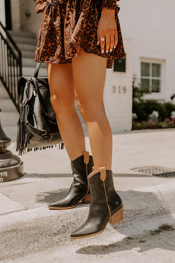 The Stanley Faux Leather Boot In Black Image - 5
