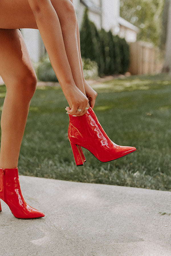 The Eldora Patent Bootie In Red Image - 3