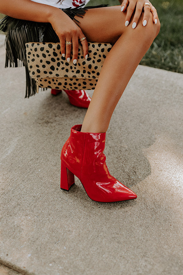The Eldora Patent Bootie In Red Image - 4