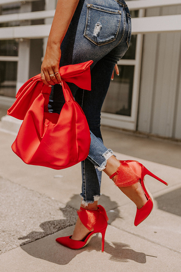 The Porter Satin Heel In Red Image - 2